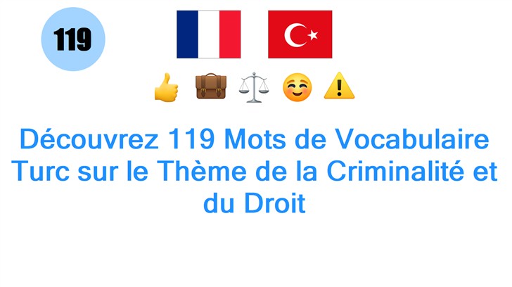 Découvrez 119 Mots de Vocabulaire Turc sur le Thème de la Criminalité et du Droit